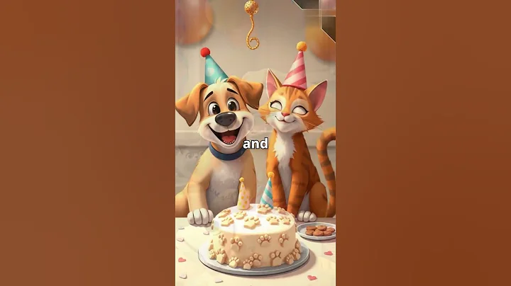 dog baking cake for her cat friend 💝#kids#cat#dog#cake