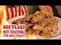 Souvlaki mit Tzatziki und Krautsalat - BBQ Grill Rezept Video - Die Grillshow 244