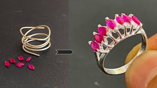 How To Make Wire Ring with Ruby Stone | How silver Ring is Made