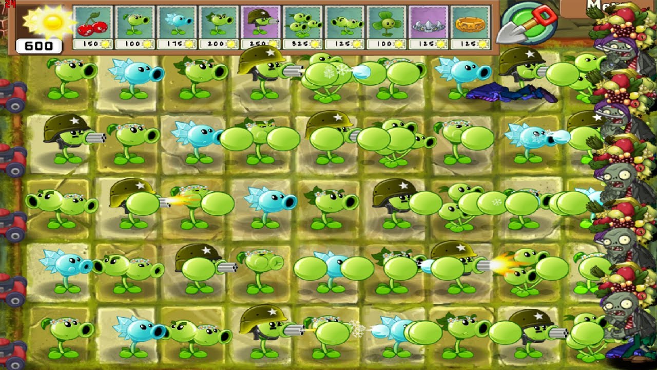 Plants vs Zombies 2 PAK All Pea Vs Buckethead Survival Day Hard - YouTube