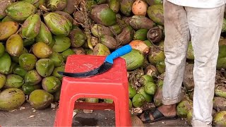 Dasara special - 😽 amazing coconut chop🥥 || indian big tender coconut sales 1    #indianstreetfood