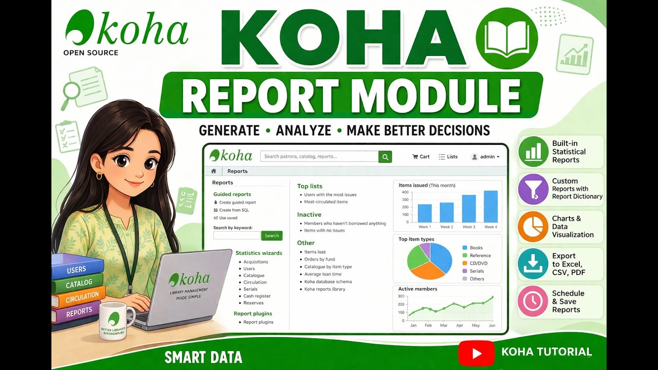 Koha report module tutorial - YouTube