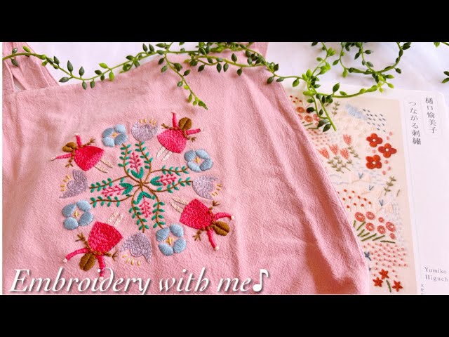 もはや芸術 可愛いPOPな刺繍HermesCollegeカシミヤポンチョ Embroidered🪡 to make a purse with a clasp [Part 1