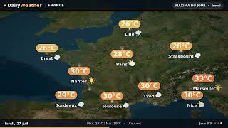 Prévisions météo France — 25 juil 2026