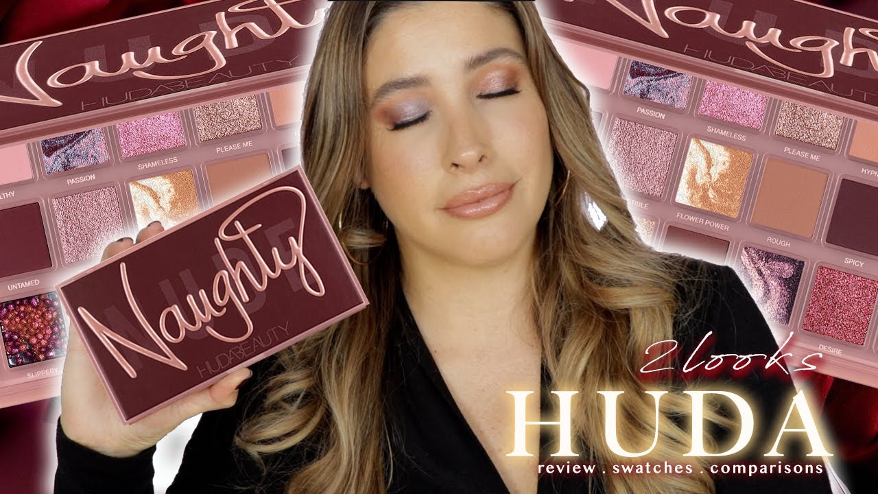 Huda Beauty Naughty Nude Eyeshadow Palette Looks Swatches Review
