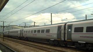 East Coast 82215-91119 Stopping Peterborough on Fast Line.AVI