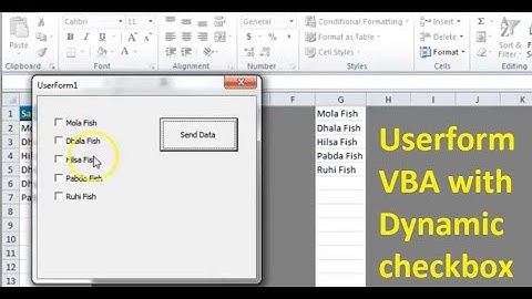 User form with Dynamic checkbox || Excel Training dhaka