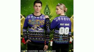 Personalized Baltimore Ravens Vintage Custom Ugly Christmas Sweater Purple