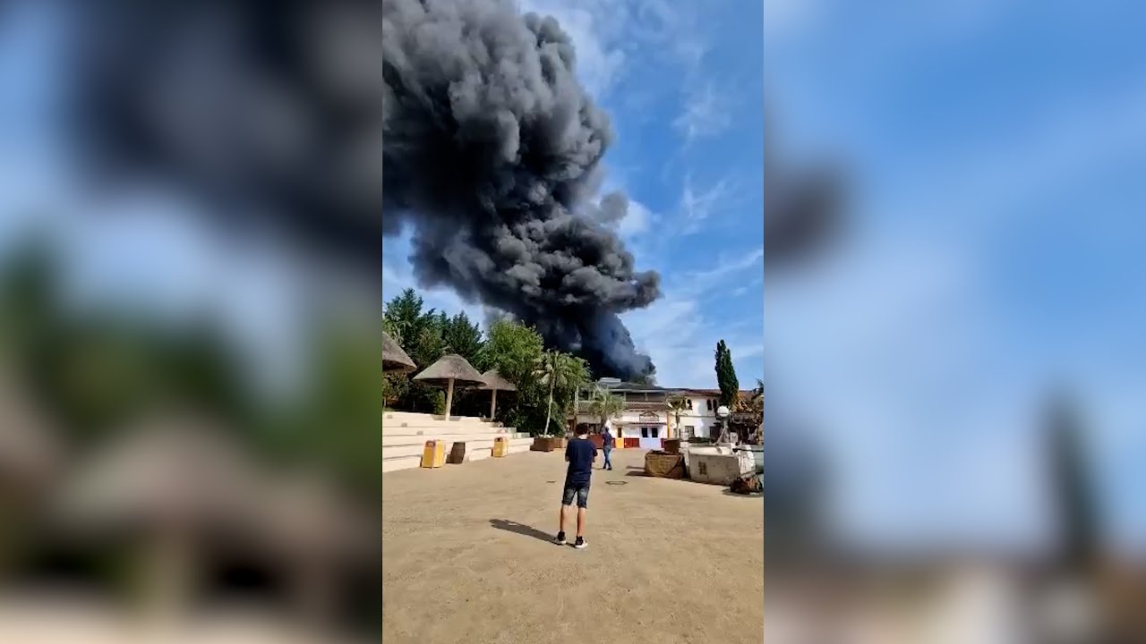 Brand im spanischen Themenbereich im Europa-Park in Rust