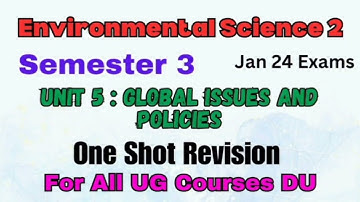 Unit 5 : Global Issues and Policies l One Shot Revision l Environmental Science l Semester 3 l