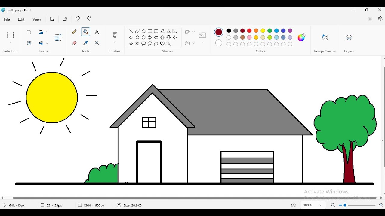 How to draw a house in computer using ms paint || house drawing. - YouTube