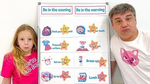 Nastya and dad are learning responsibility so as not to be late for school