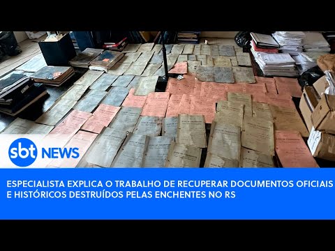Video especialista-explica-trabalho-de-recuperar-documentos-oficiais-e-historicos-destruidos-pela-enchente