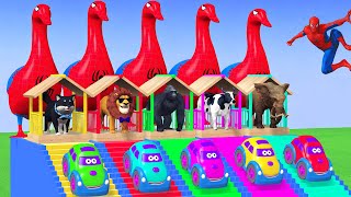 5 Giant Duck, Monkey, Piglet, chicken, dog, dinosaur, Sheep, Transfiguration funny animal 2023