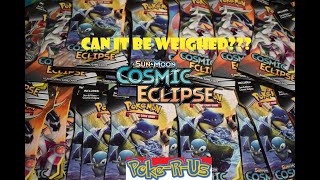 Can Pokemon Sun & Moon Cosmic Eclipse Booster Packs Be Weighed Lets find out!