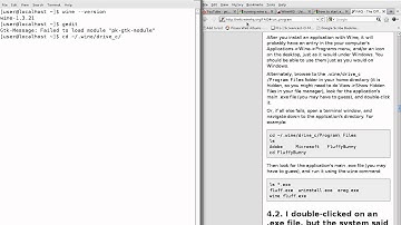 running wine debug to sort out why picasa 3.8 is not starting on Fedora 15.avi