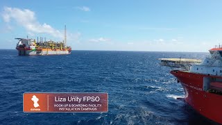 Normand Installer vessel performing installation work of Liza Unity FPSO