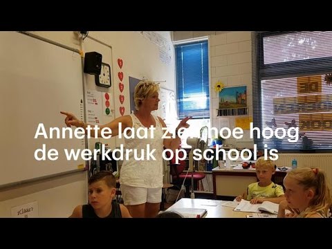 Annette laat zien hoe hoog de werkdruk op school is - RTL NIEUWS