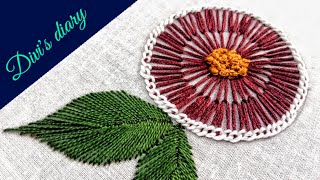 beautiful flower work embroidery/#handembroiderydesign/#flowerwork/#divi'sdiary/#embroidery