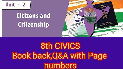 Citizens and Citizenship॥8th CIVICS।Unit 2॥ Book back question and answer॥Fully answered