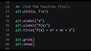 Calculus & Derivatives in Python | NumPy, SymPy & Matplotlib - Exercise 1