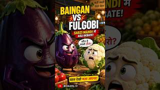Baingan vs Fulgobi 😳 | Sabzi Mandi Mein Asli Debate | Hindi Animated Shorts#cartoon#@zxsunny_12