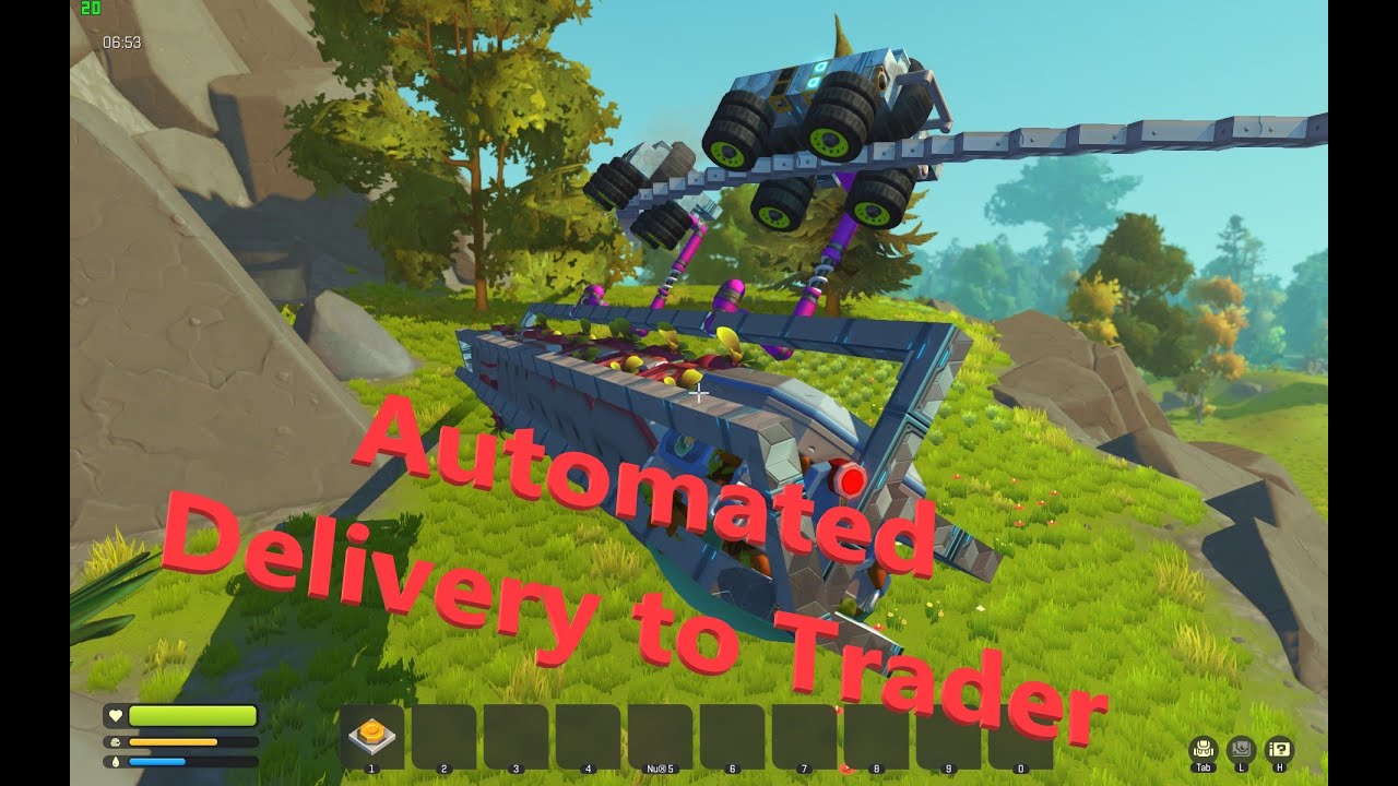 Automated crate transport to trader