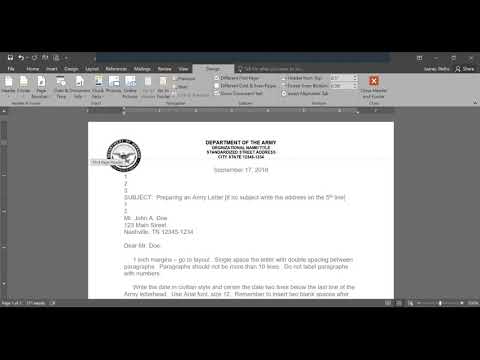 Writing an Army Letter IAW AR 25-50