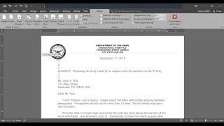 Writing an Army Letter IAW AR 25-50