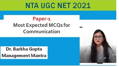 Paper-1Most Expected MCQs for Communication/ NTA UGC NET 2022