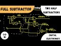 Full Subtractor | Using Two Half Subtractors | Digital Electronics