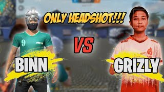 BINN VS GRIZLY !!! ONLY HEADSHOT ! 👽 | GARENA FREE FIRE