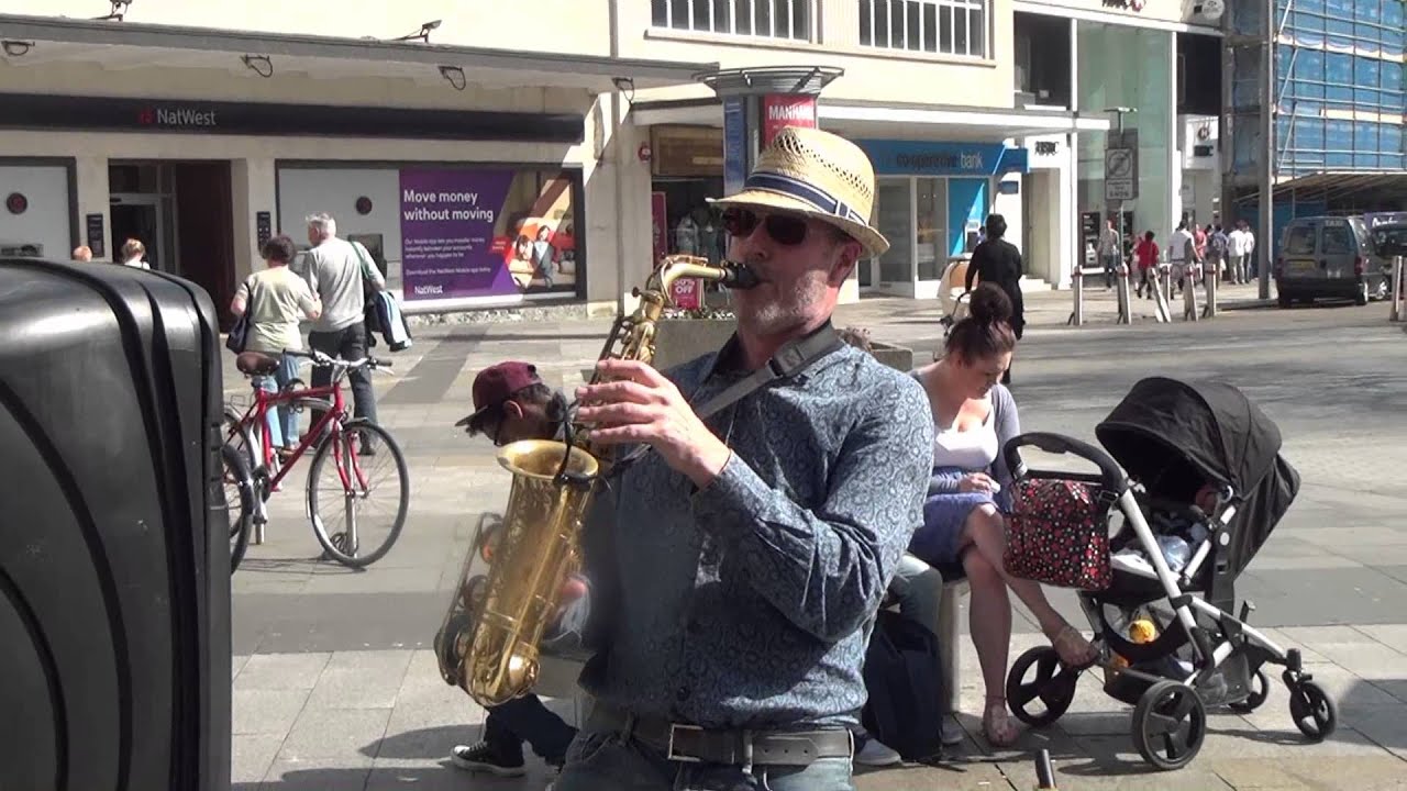 Gavin Randle. Busking in Plymouth Saxophone YouTube
