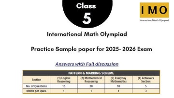International Math Olympiad (IMO 2025-26) - Grade 5 Practice Paper Discussion