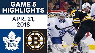 NHL Highlights | Maple Leafs vs. Bruins, Game 5 - Apr. 21, 2018