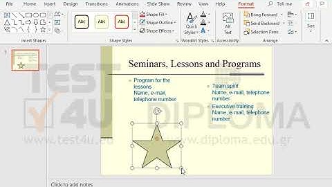 Insert any shape object at the bottom left corner of the current slide. Make sure that the...