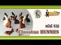 Polymer clay fimo  mini 112 chocolate bunnies  normal tutorial