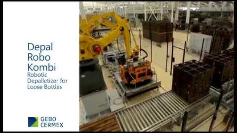 Robotic depalletizer for loose bottles: Depal Robo Kombi