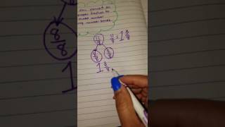 Using number bonds to convert improper fractions to mixed numbers