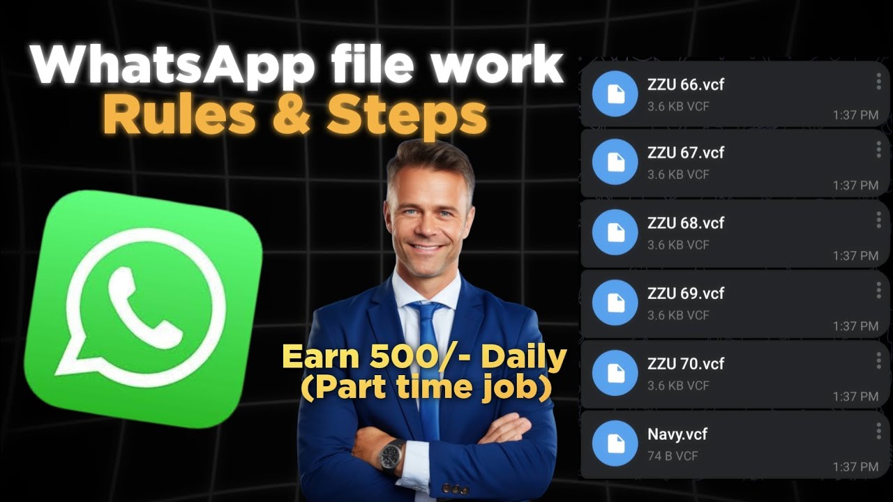 WhatsApp File Work (Rules & Steps) || Part time job