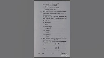 Kolhan university (Comm.pg sem-3) Corporate Legal Framework Question paper