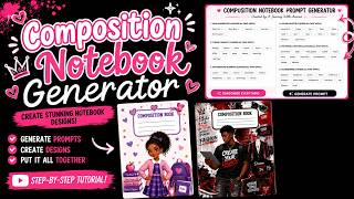 Create Unlimited Composition Notebook Covers with This Prompt Generator