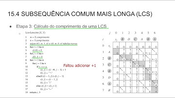 Programação Dinâmica - Sequencia Comum Mais Longa (LCS)