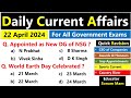 22 april 2024 current affairs  today current affairs 2024  current affairs today  indopathshala