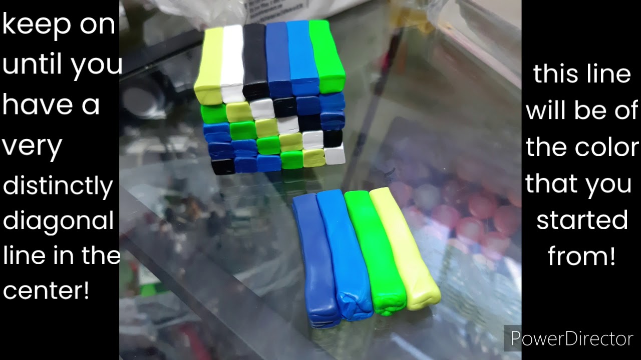 the "tie dyed" polymer clay cane tutorial or IKAT