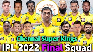 Chennai Super Kings 2022 Squad  Csk Team 2022 Players List  Csk 2022 Squad  Csk All 22 Players