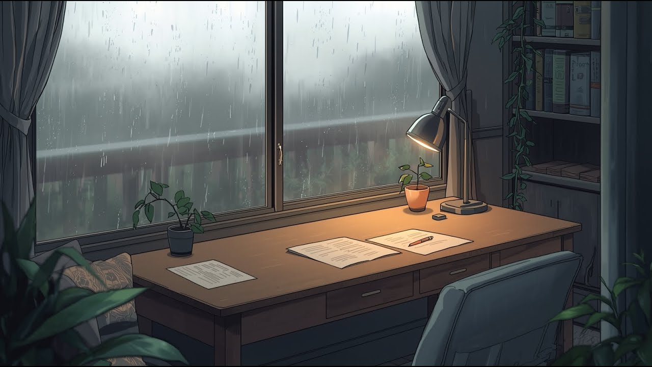 🌧️ Rainy Night Lo Fi ☕ Chill Beats to Study, Focus & Relax
