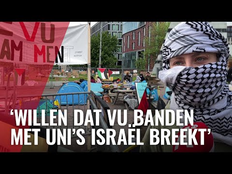 Demonstranten bouwen tentenkamp op de VU-campus