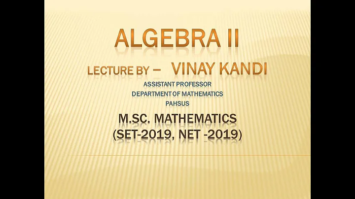 algebra 2 lecture no 11
