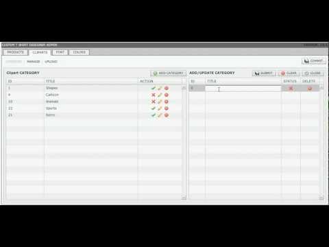 Manage T-shirt designer tool from admin